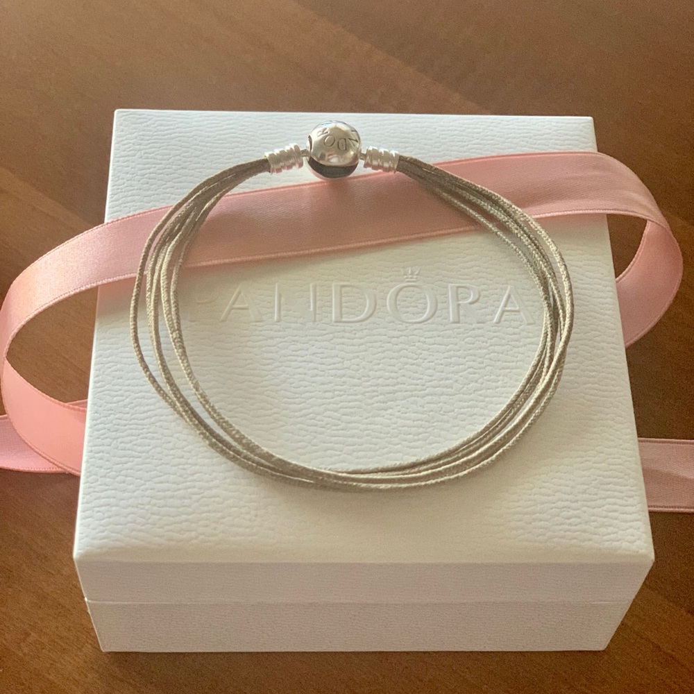 Pandora Multi Strand Bracelet - Khaki Fabric